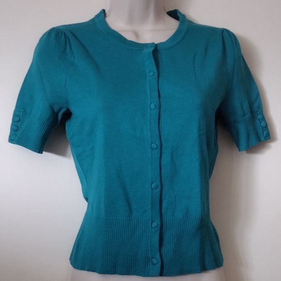 button down front sweater top - Picture 6 of 8